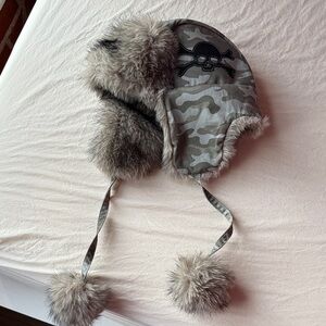 Camouflage Aviator Hat with Faux Fur Trim